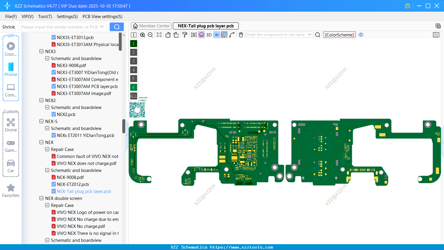 VIVO NEX-Tail Plug Pcb Layer